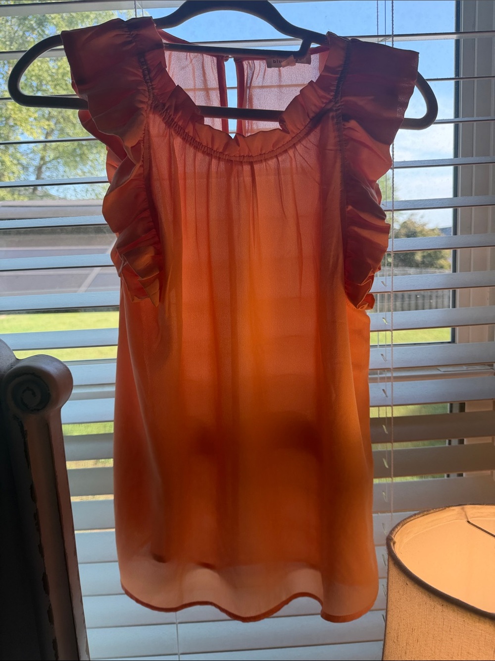 Blu Pepper Peach Ruffle-Trim Sleeveless Camisole